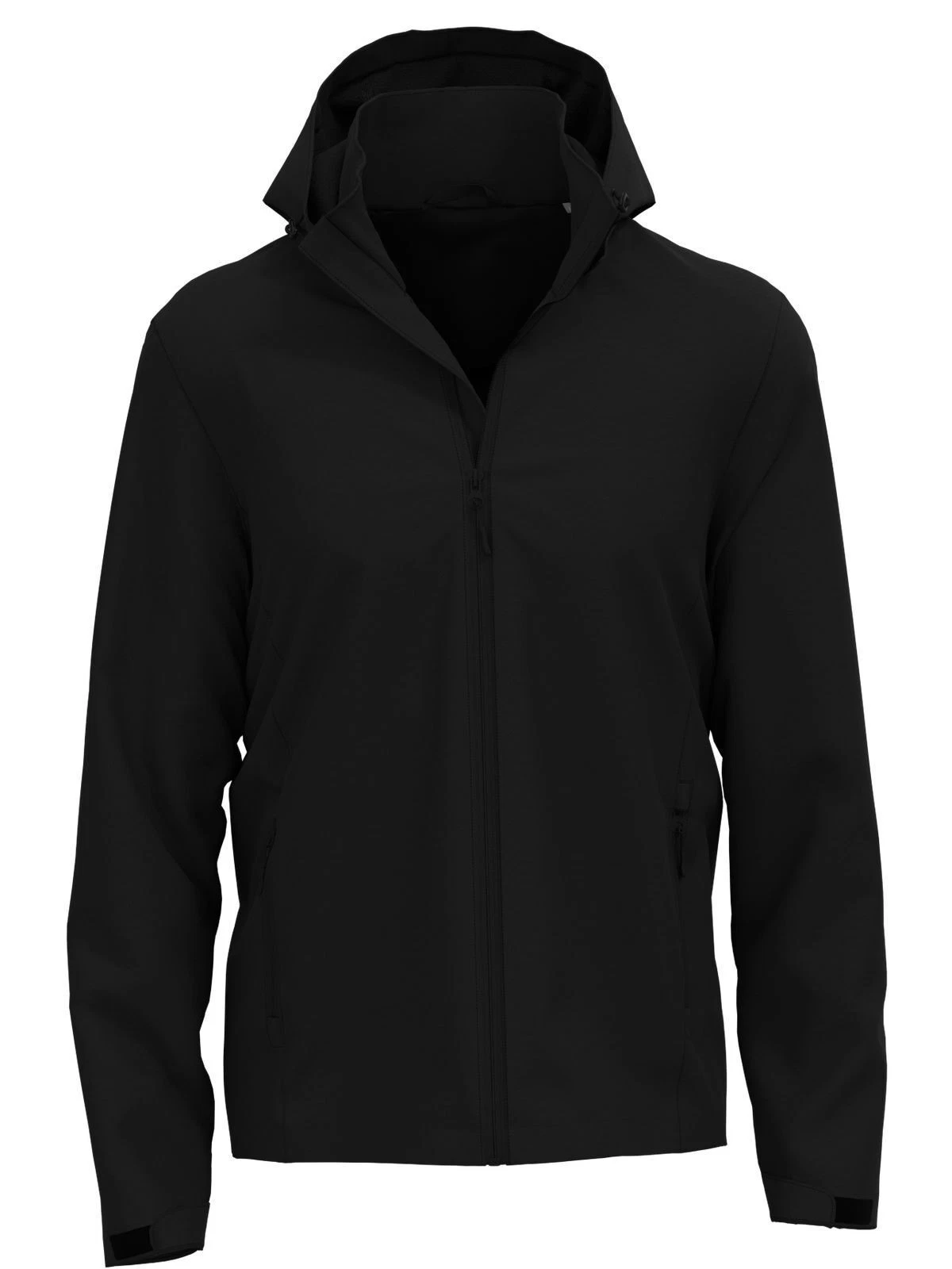 STEDMAN SOFTSHELL JACKET for men with zip and hood BLACK OPAL