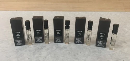 (Lot of 5) Tom Ford Oud Wood Eau de Parfum Sample .07fl oz / 2mL