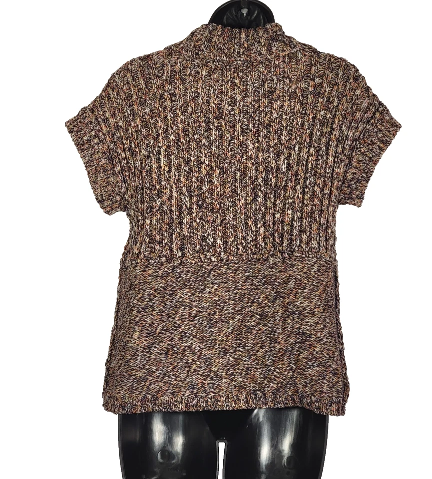 Nomadic Traders - Suéter de manga corta tejido marrón con botones - Para mujer talla M Foto 3 de 4