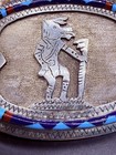 Nice Navajo Handmade Kachina Overlay Design & Multi Gemstone Inlay Belt Buckle — photo 5