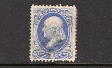 U.S. SC.#134-1c FRANKLIN 1870 CBN ISSUE WITH GRILL-USED-CAT. $210.00