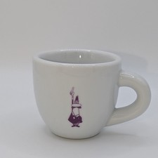 RARA Tazza Caffè Bialetti TORINO Bianco Espresso Demitasse Viola Baffi Uomo