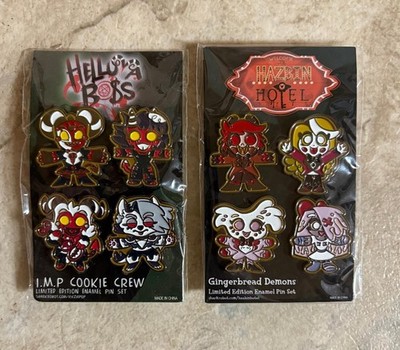 Hazbin Hotel Gingerbread Demons Enamel Pin Set 2020 IMP Cookie Crew