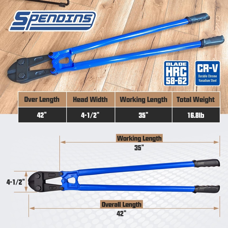SPENDINS Bolt Cutter 30 Inch With Drop Forged Cr-o Alloy Steel Blades