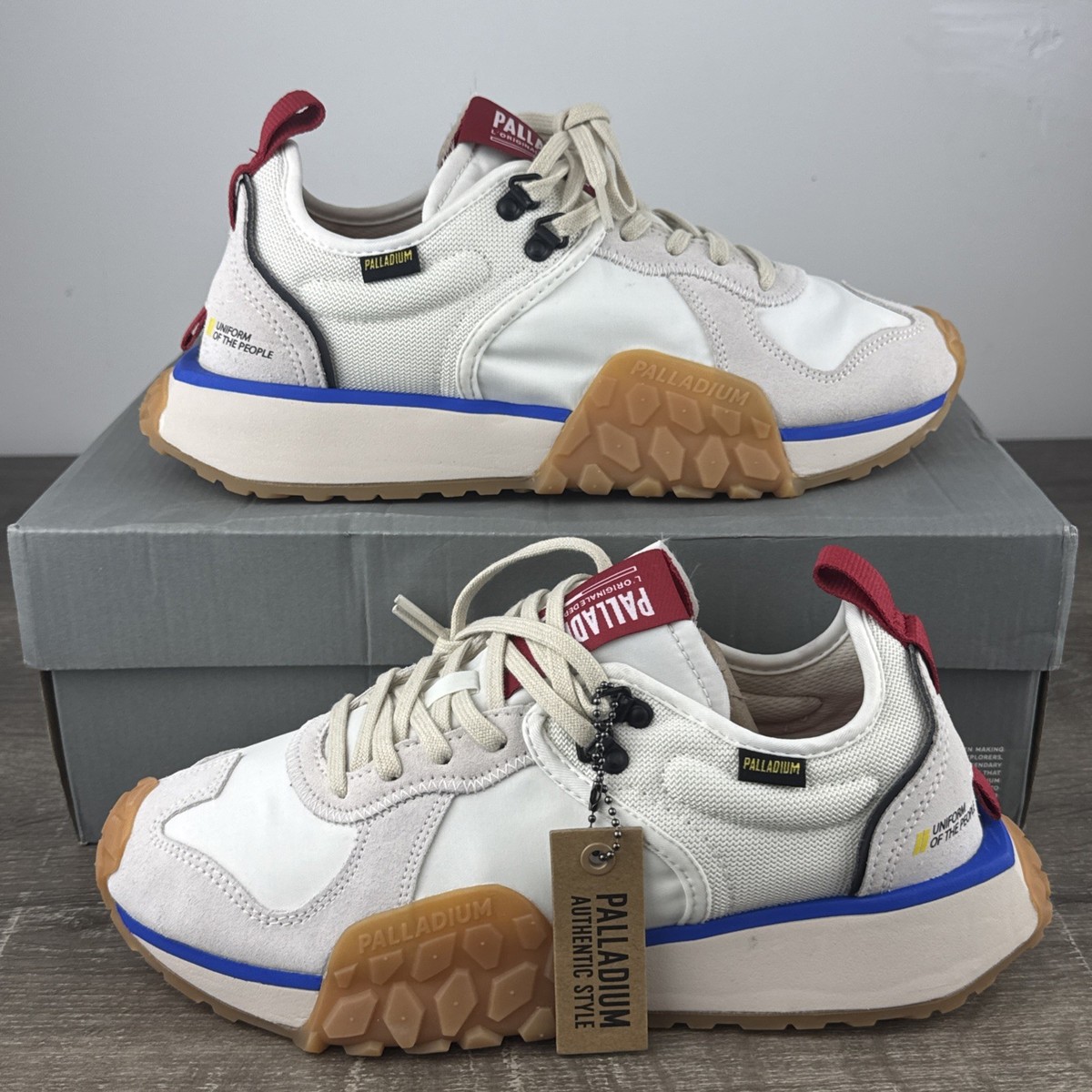 Palladium Troop Runner Shoes Mens Size 9.5 White Low Top Gum Sole 77330-116-M Palladium Troop Runner Shoes Mens Size 9 Star White Gum Sole  main image 3