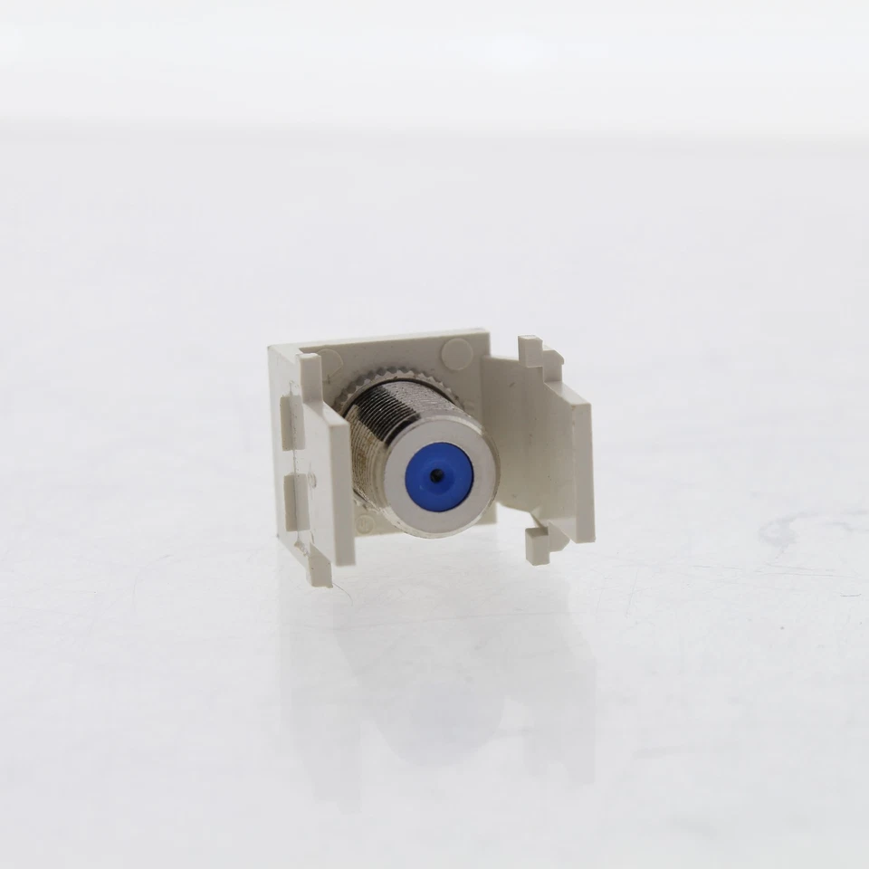 Leviton Light Almond Quickport F-Type Coax Connector Jack 40731-BT BLUE CENTER - Image 4 of 4