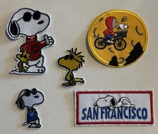( Set Of  5) PEANUTS SNOOPY- Embroidered Iron On Or Sew On Patch