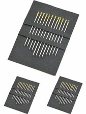 24 Pcs Silver Self Threading Needles,Easy Threading Needles Handmade Sewing E...