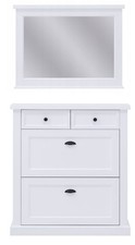 Garderoben-Set Galineo Flurgarderobe 2-teilig weiß MDF Landhaus-Stil