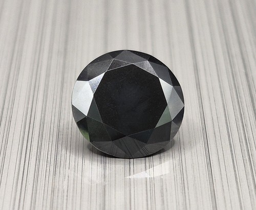 5 Carat Round Brilliant Cut Loose Opaque Black Diamond