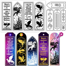 Dragon Bookmark Clear Stamps and Metal Die Cuts for Card Making and Scrapbooking
