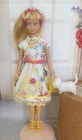 HANDMADE FOR VINTAGE SKIPPER BARBIE DOLL CATS WITH FLOWERS CLOTHES DRESS SET