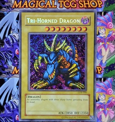 Yugioh Tri-Horned Dragon LOB-000 Secret Rare Reverse Foil Holo