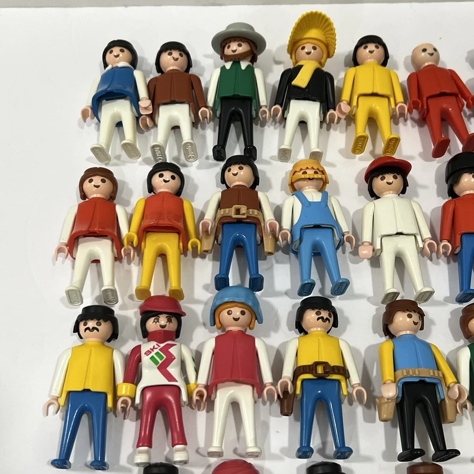 Figuras Geobra Playmobil Vintage 1974 Lote Mixto De 58 Personas Niños Foto 2 de 4