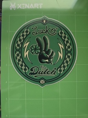DUTCH Bros STICKER Old STYLE Stock LUCK o  THE Dutch PEACE Limited RARE Green
