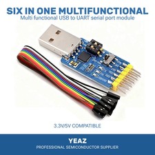 6in1 Multi - Function USB to UART CP2102 Serial Module TTL 485 232 Auto Reset   