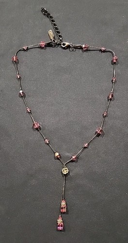 Vintage Dabby Reid Heidi rosa Kristall Quaste Halskette 19" verstellbar - Bild 1 von 9