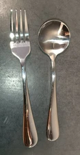 Small Serving Spoon and Fork Stainless Steel