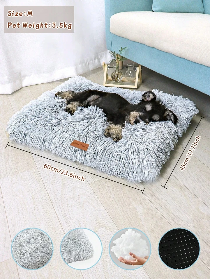 Cama calmante para mascotas S-XXL perro gato perrera para dormir cachorro alfombra súper suave almohadilla nido cálido Foto 4 de 4