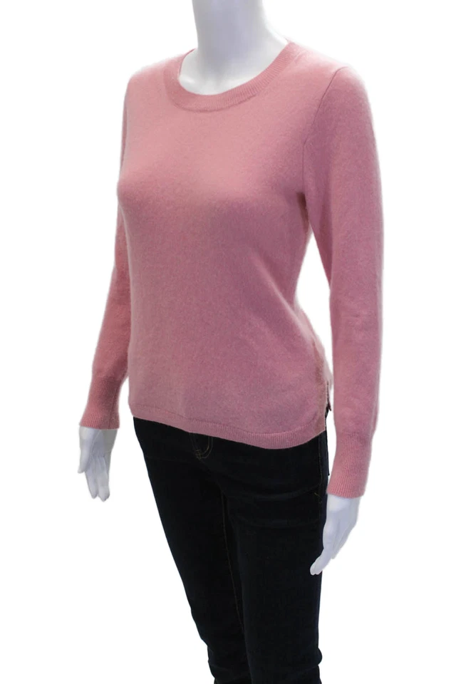 Suéter tejido J Crew para mujer cachemir manga larga cuello redondo rosa talla S Foto 2 de 4