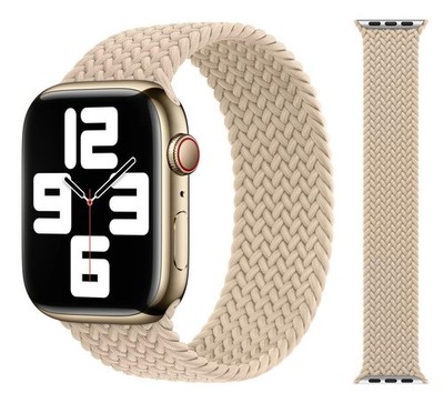 Original Apple Braided Solo Loop Armband 42/44/45/46mm Größe 6 Beige OVP