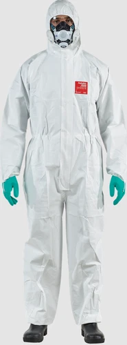 Alphatec Ansell 2500 Welded Hooded Coverall  Finger Loops Chemical Protection XL - product listing photo