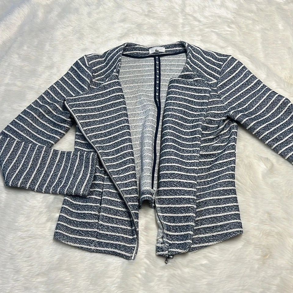 Blazer Lou y Gris Moto Estilo Rayas Cremallera Frontal Foto 3 de 4