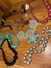 Costume Jewelry Lot - Some VTG 7 Pieces Total Turquoise Necklace Beading Etc