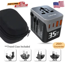 Universal Travel Adapter Converter International Wall Charger AC USB Power Plug