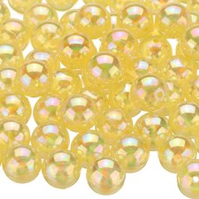 100pcs Acrylic Round Beads AB Colors 12mm Loose Craft Beads Light Yellow AB