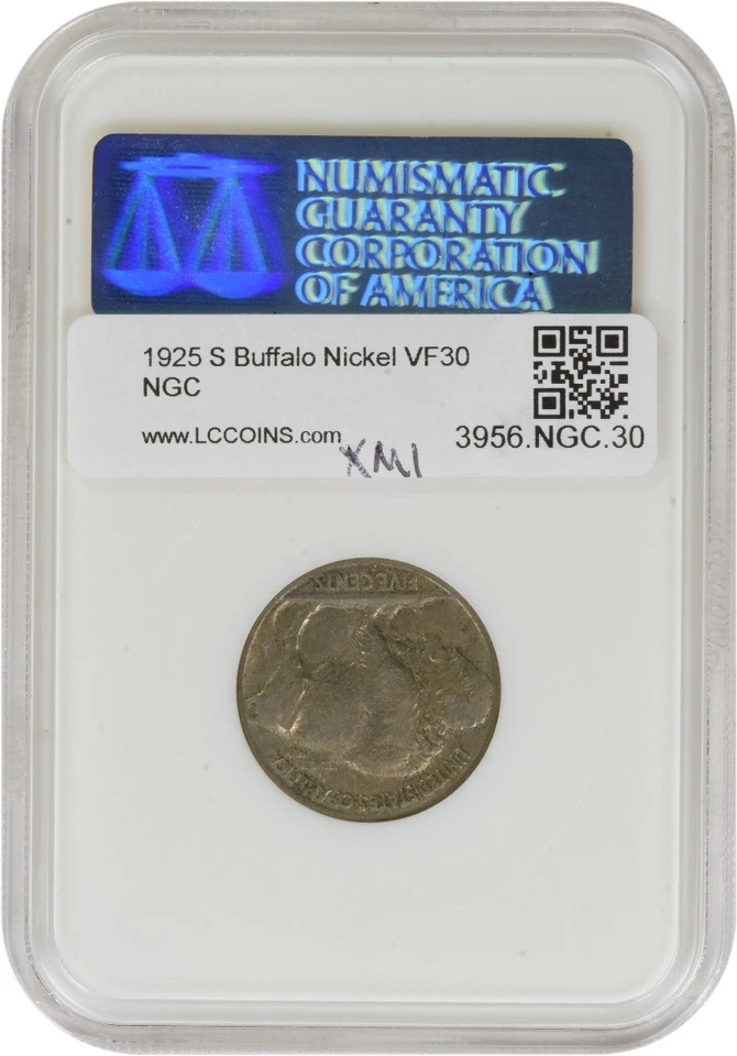1925-S Buffalo Nickel VF30 NGC - Image 2 of 2