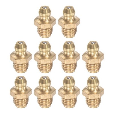 Brass Hydraulic Grease Fitting Assortment 5/16''-24 Thread 10mm Width 10Pcs