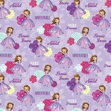 Fat Quarter Disney Sofia The First Dreaming 100% Cotton Quilting Fabric