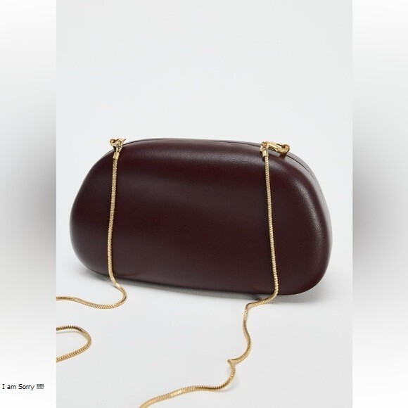 【ZARA】ゴールド留めボックスバッグ エンジ | 6295/410/623 ZARA GOLD CLOSURE BOX CLUTCH | eBay