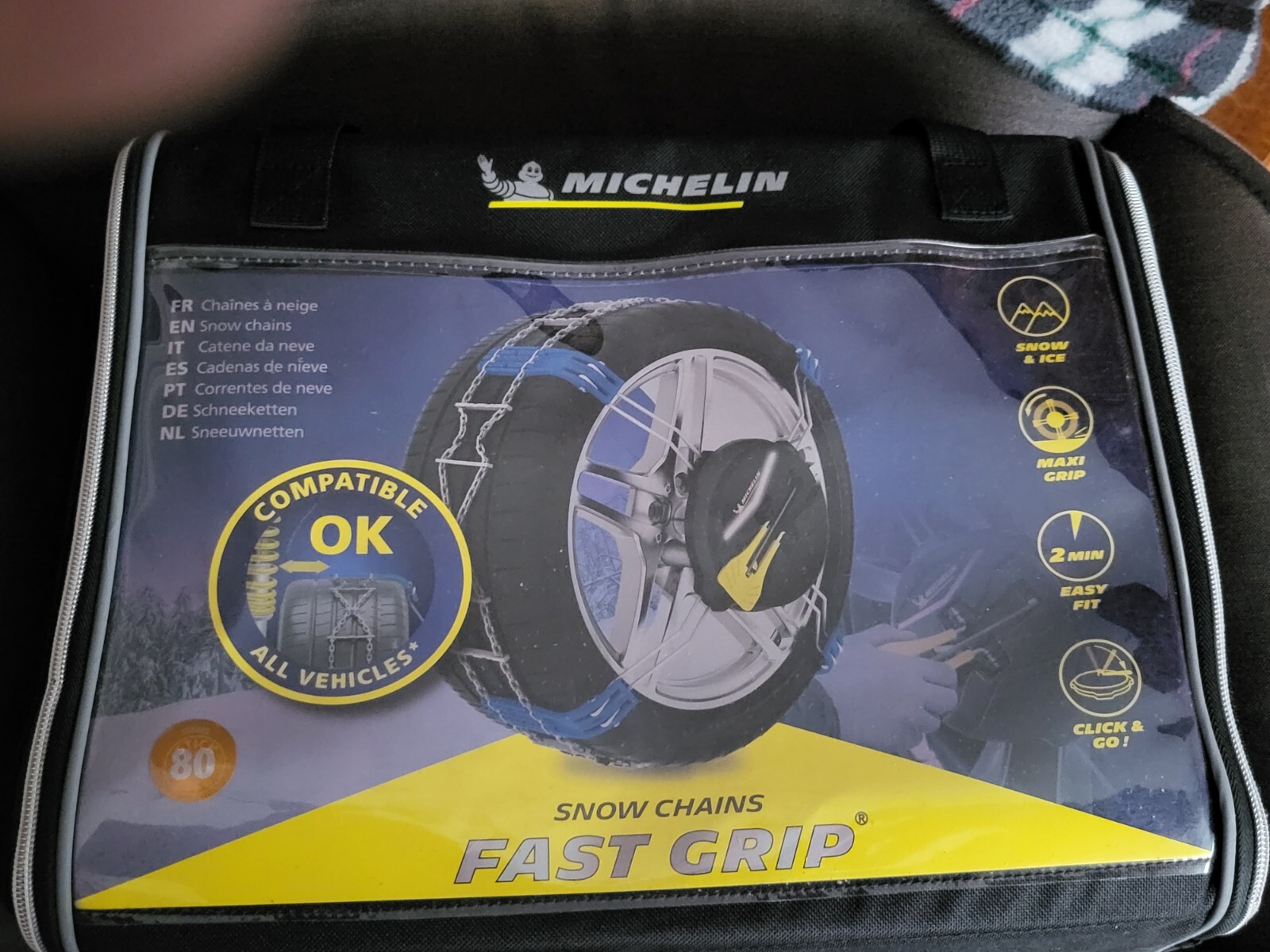 Chaînes neige frontales Michelin Fast Grip 80 pour route de montagne