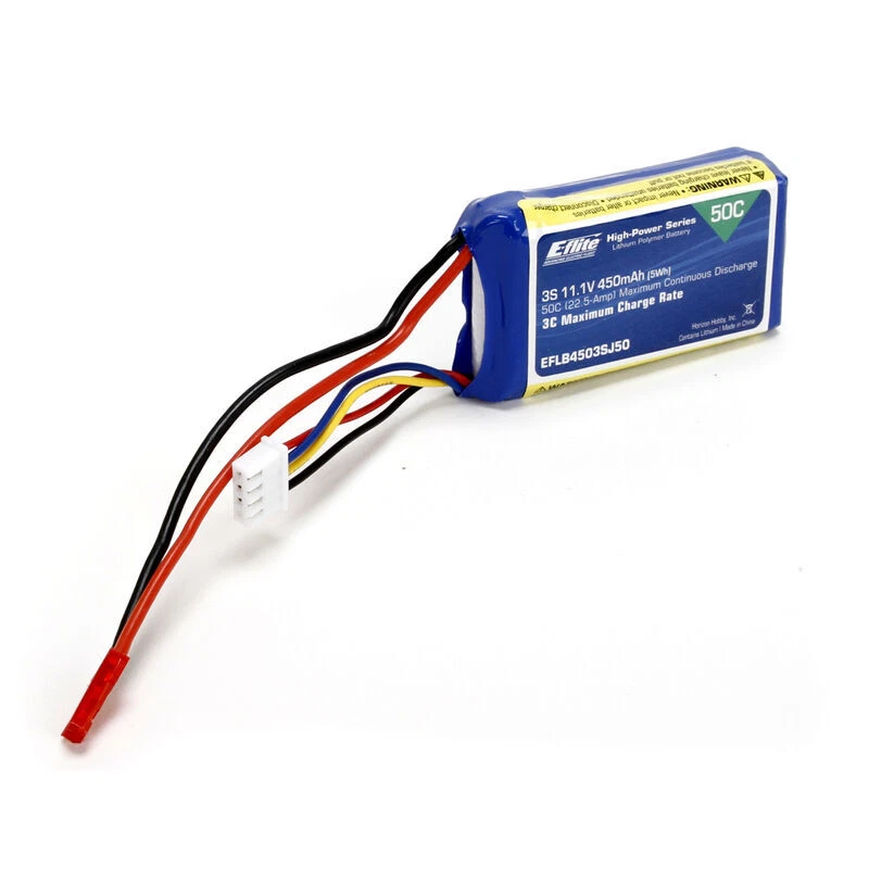 E-flite 3S 11,1V 450mAh 50C LiPo-Akku m. JST-Stecker - Bild 2 von 3