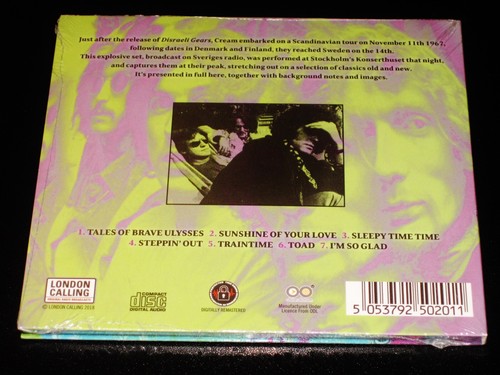 Cream: Live…Stockholm 1967 CD 2018 Remaster London Calling LCCD5020 Digipak NEW - Picture 2 of 2