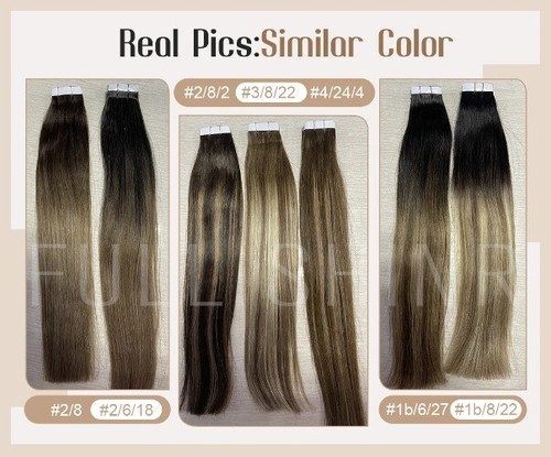 Taśma w kolorze balayage do włosów 100% prawdziwe przedłużanie włosów ludzkich 20 szt 50g bez szwu - Zdjęcie 15 z 38