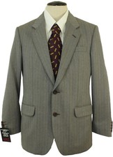 Vintage Daks 38" Mens Short Grey Mix Tweed Suit Jacket