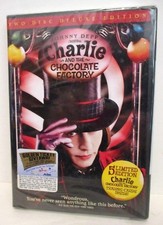CHARLIE & THE CHOCOLATE FACTORY 2 DISC DVD SET FACTORY SEALED JOHNNY DEPP 2005