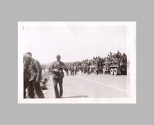 WW2 Photo U.S. Overflowing GIs On Military Trucks Stopped On Road Germany