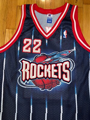 CLYDE DREXLER Champion HOUSTON ROCKETS Authentic Jersey 48