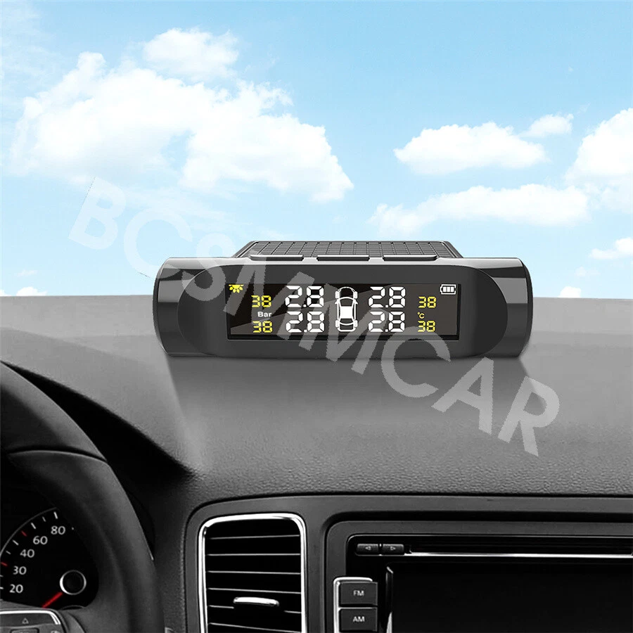 TPMS Car Tire Pressure Monitoring System Security Alarm LCD Display W/4 Sensors - Image 3 of 4