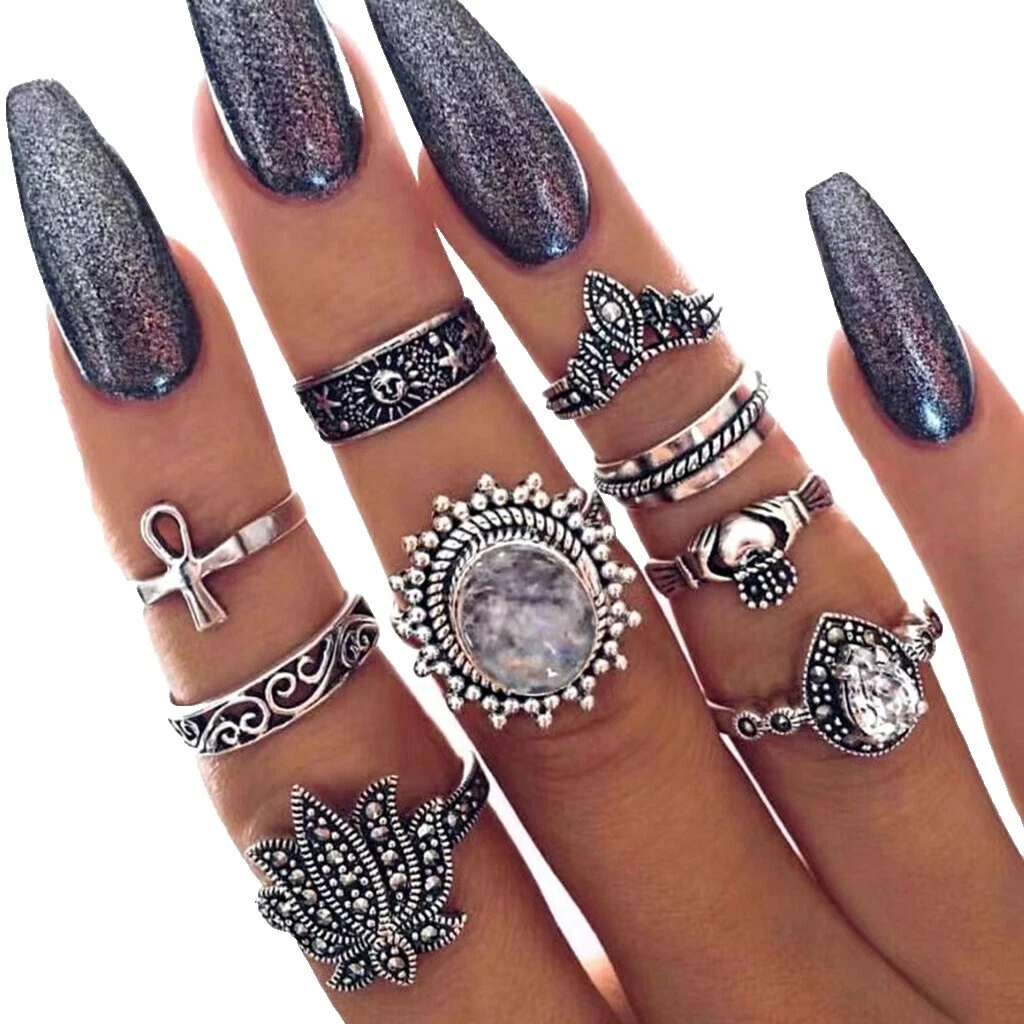 Acrylic Nail Ring Beauty Fashion Rings