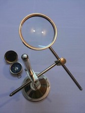Brass Magnifier Map Reader Magnifying Glass Collectible Table Top Decorative