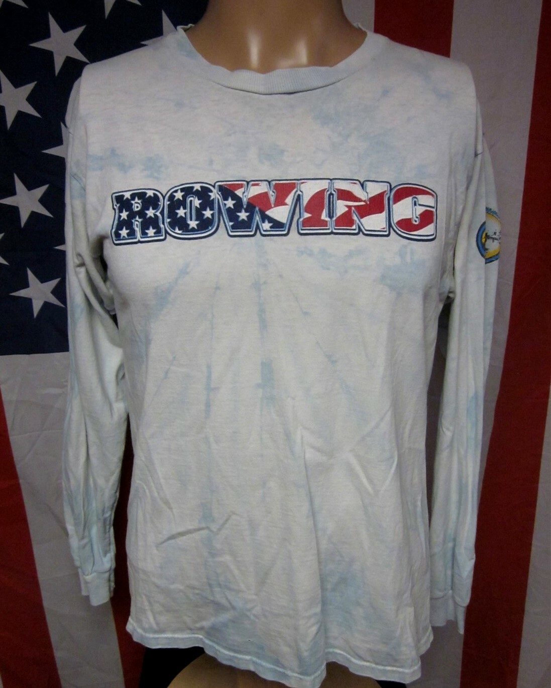 FILA T shirt USA ROWING tie dye Frogtown Races med maniche lunghe Toledo Club tee 2007