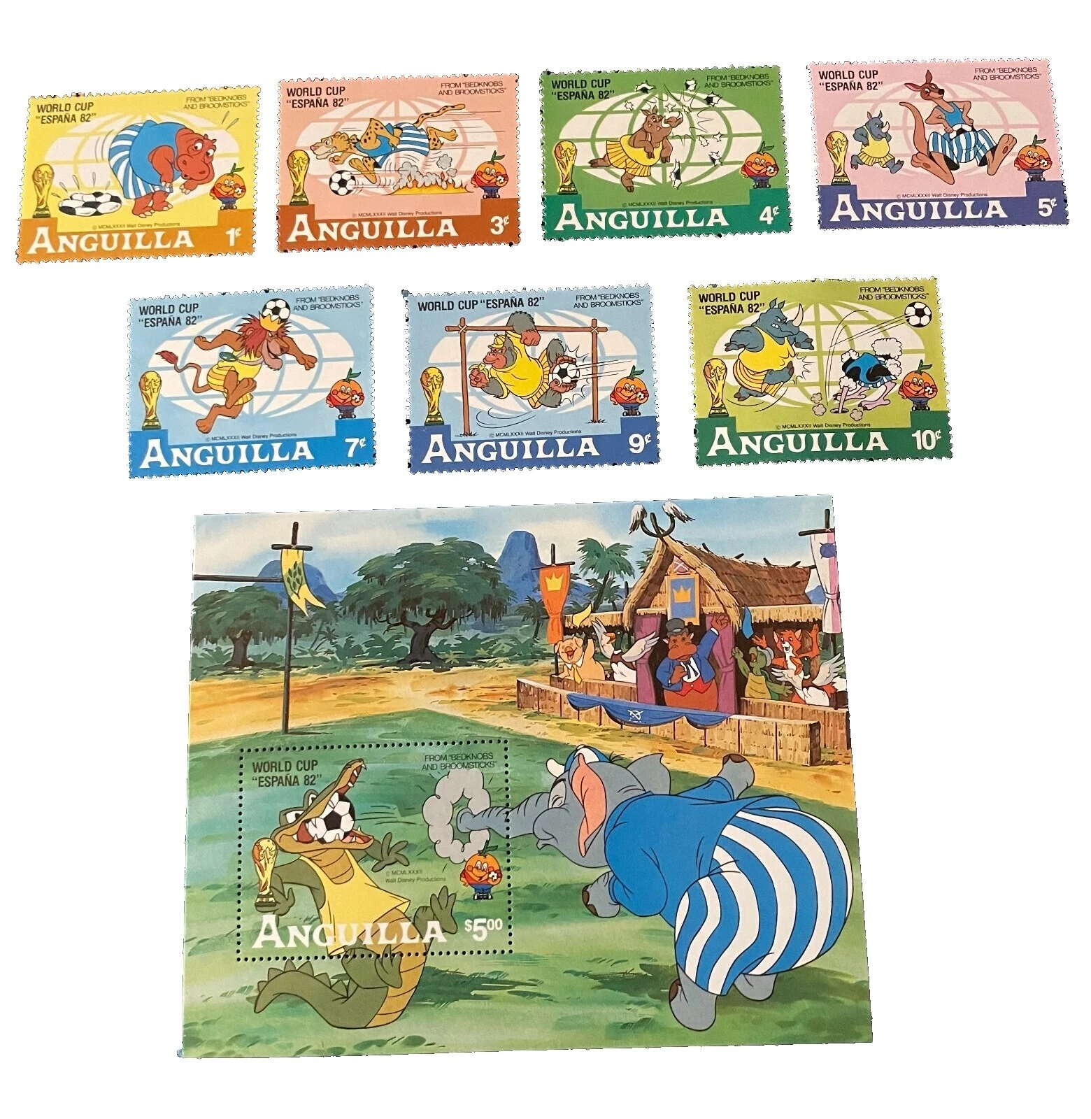 Anguillan Disney Animation & estampillas postales de dibujos animados