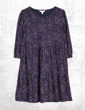 Womens Seasalt Long Sleeve Dip Tiered Jersey Dress Martime Multi Polka