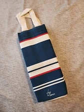 CHIC & TONIC nautical striped wine carry bag, NEW