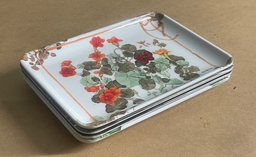 Set 4 VTG Melamie RDe Import Inc ITALY Hard Plastic Souvenir Trinket Trays 4x5 - Picture 13 of 13